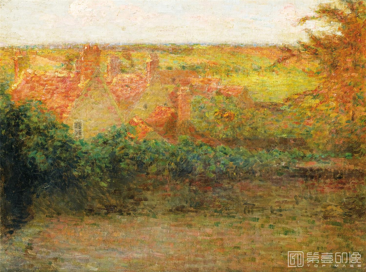 油画-LATERRASSE,SOLEIL,GERBEROY